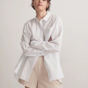 Madewell Poplin Oversized Shirt - White XXS - NWT